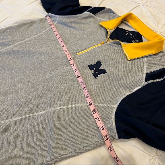 Antigua University of Michigan Wolverines Long Sleeve 1/4 Zip Pullover Sweater L - Picture 9 of 10